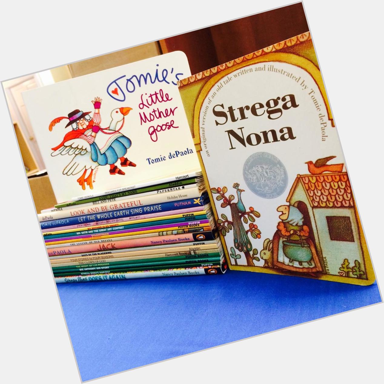Today is Tomie dePaola\s birthday and we wish hm a happy one. 