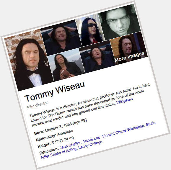 A very happy Tommy Wiseaus birthday to us all! Let us toss around the ceremonial pigskin! 