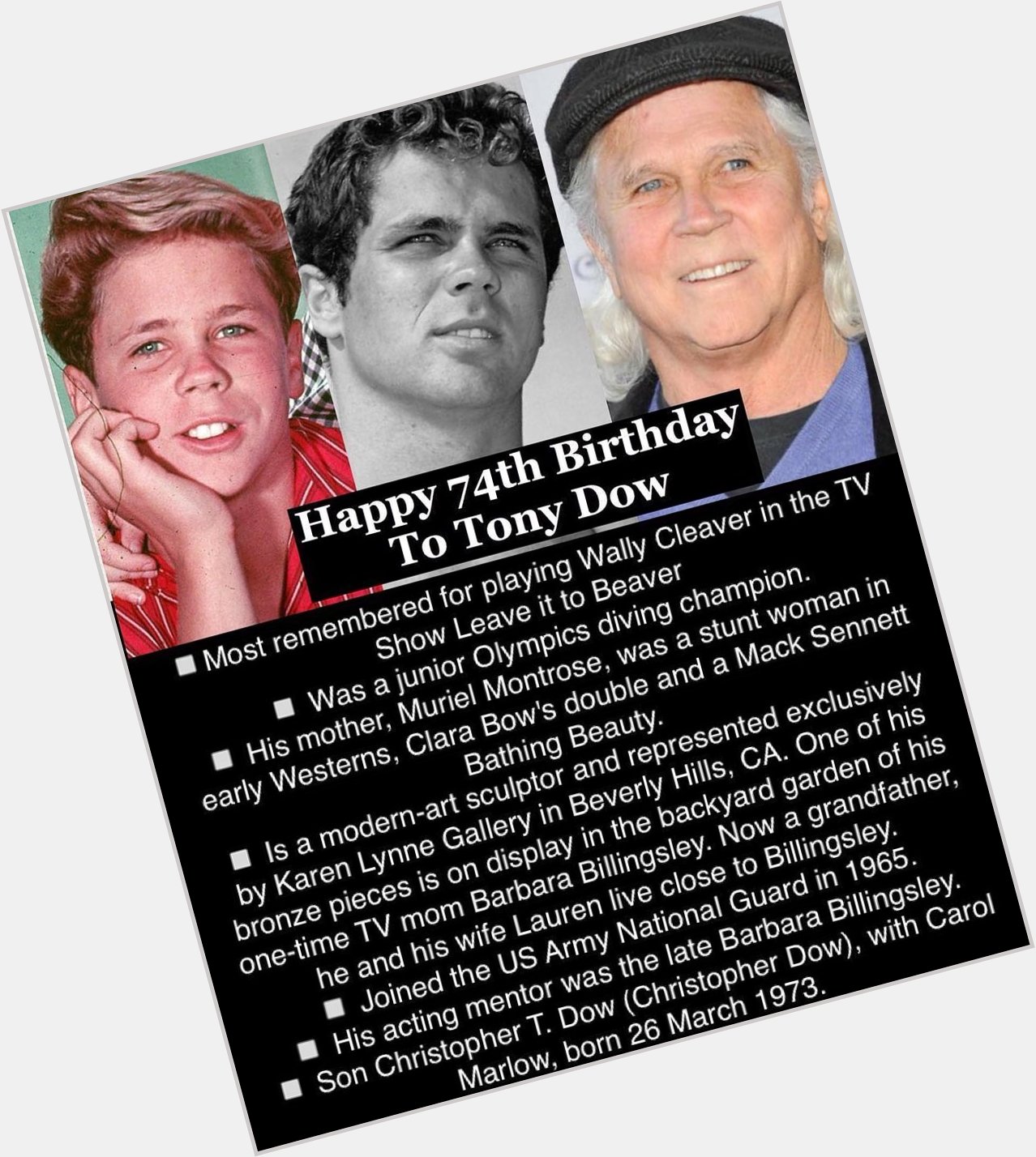 April 13: Happy 74th Birthday to Tony Dow 