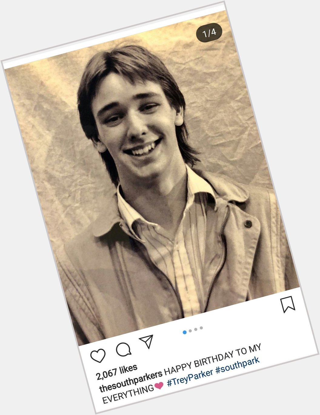 Boogie Parker shared old picture of Trey Parker. Happy Birthday Trey Parker! (Link in comment) 