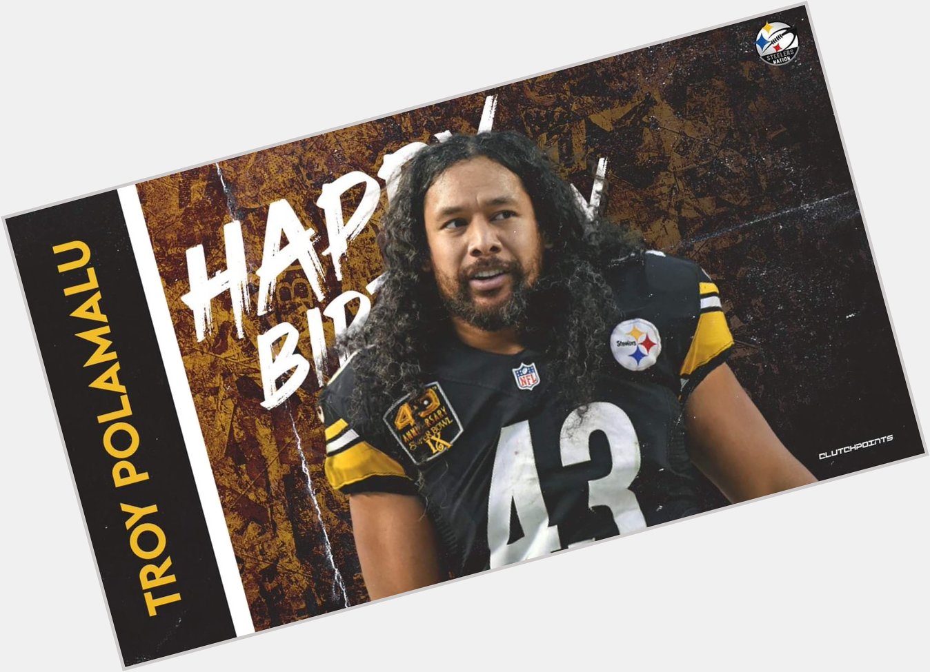 Join us in wishing all the best Steelers legend and 2x Super Bowl champ Troy Polamalu a happy 40th birthday! 
