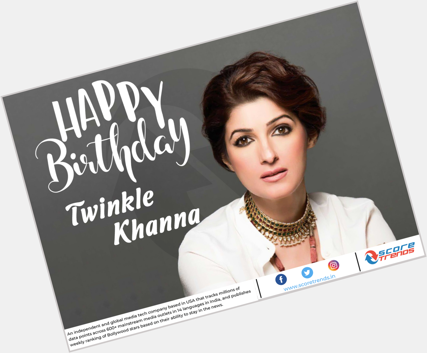 Score Trends wishes Twinkle Khanna a Happy Birthday!! 
