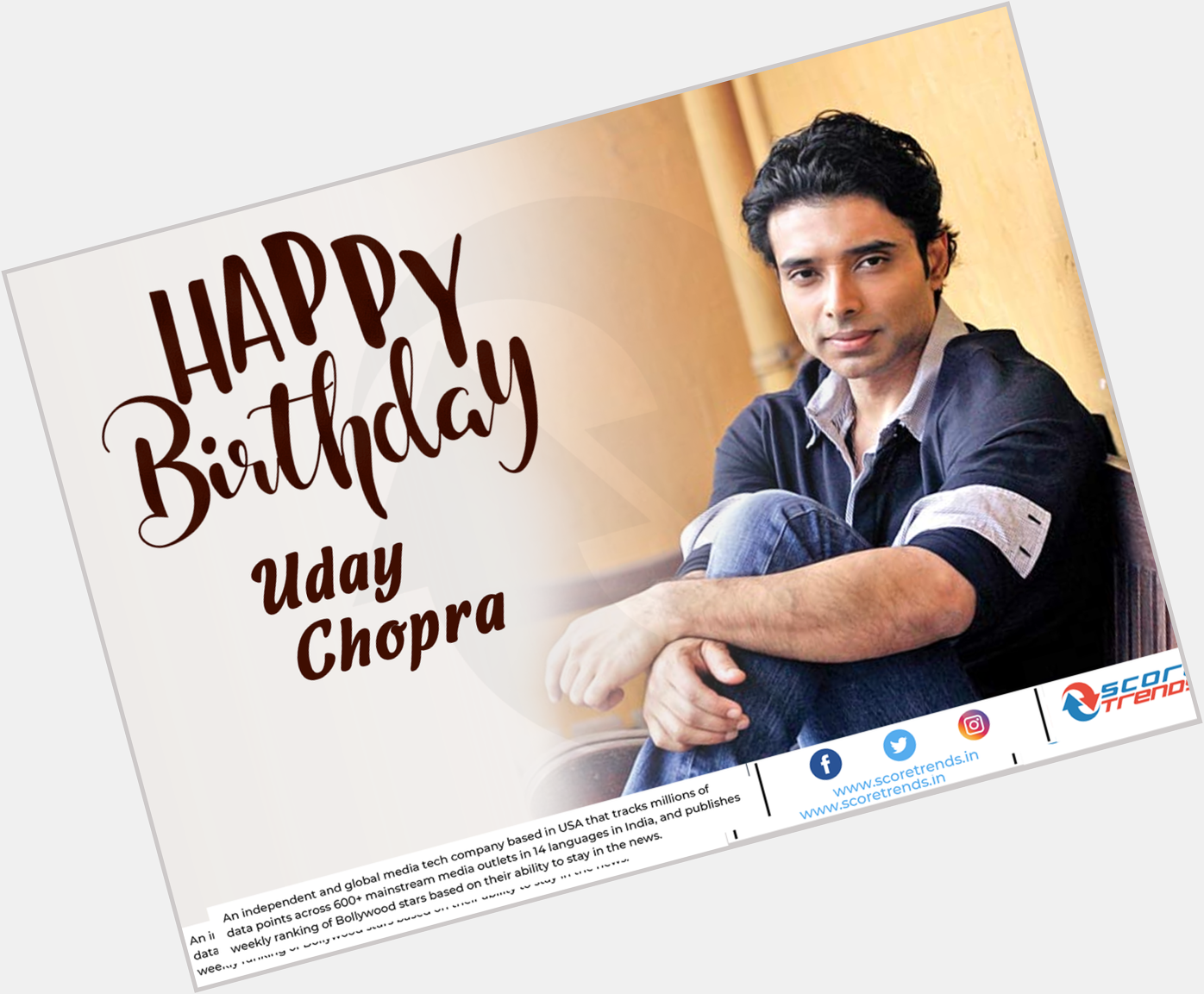 Score Trends wishes Uday Chopra a Happy Birthday!!     