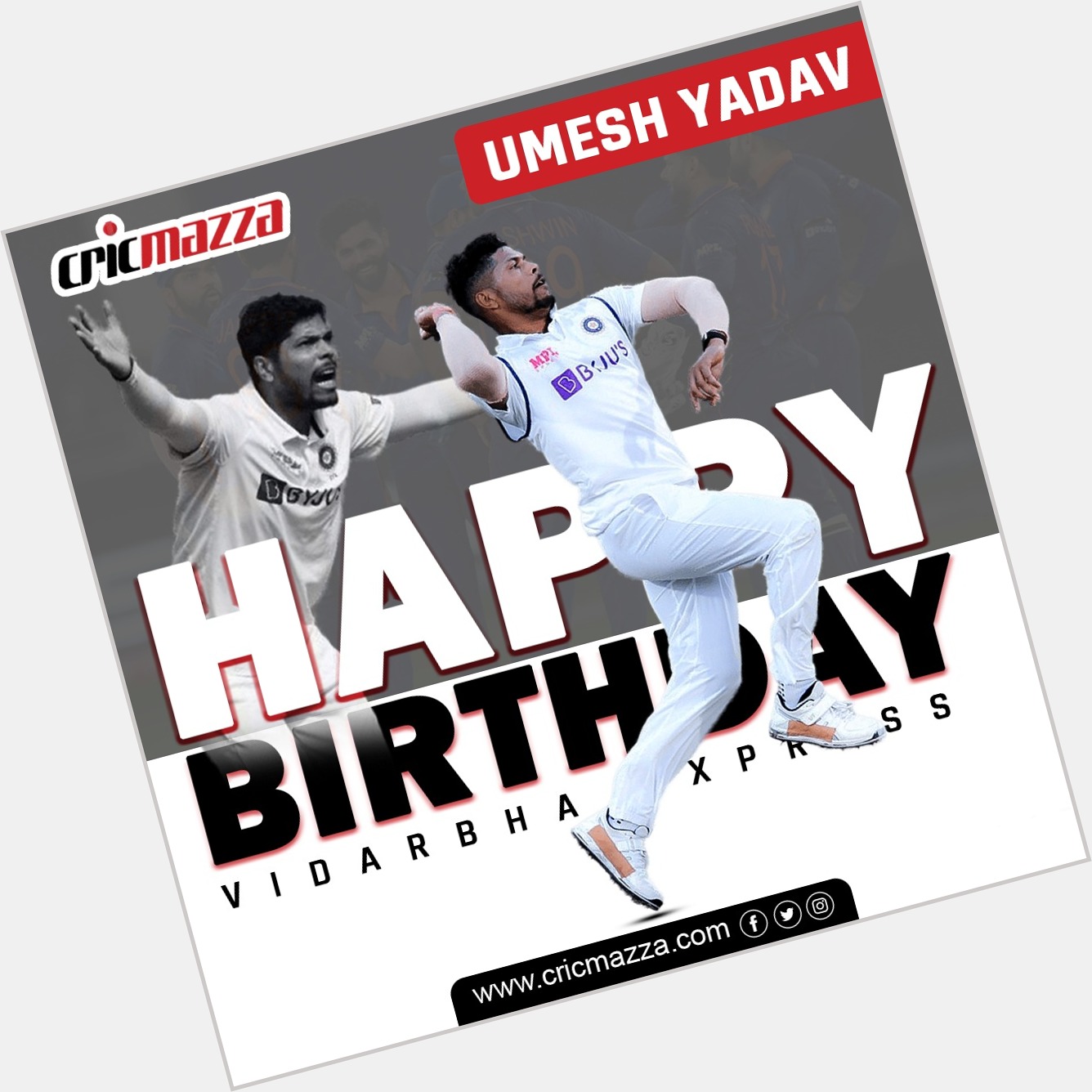 Cricmazza Wishes a very happy birthday Umesh Yadav    