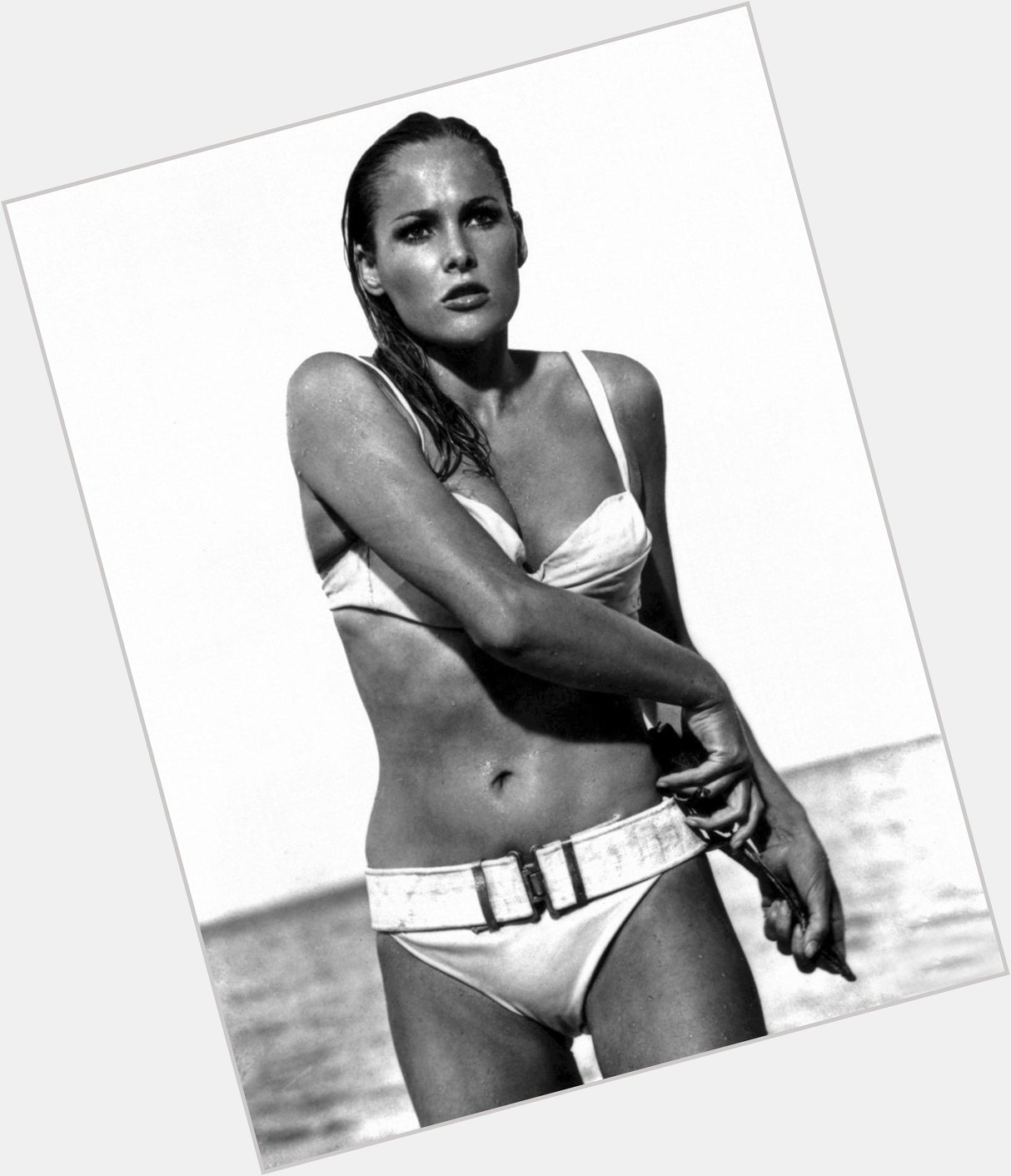 Wishing Ursula Andress a very happy 83rd birthday!
Seen here as Honey Ryder in Dr. No (1962). 