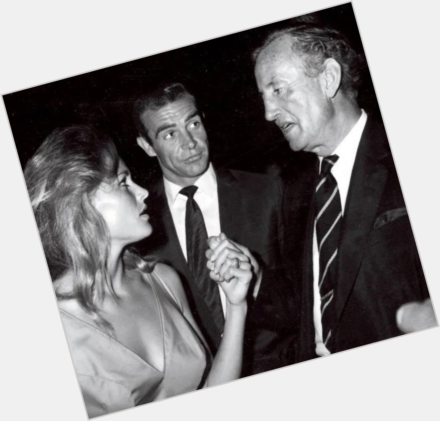 Happy Birthday to Ursula Andress pictured here with Ian Fleming and Sean Connery from 1962 s DR. NO. 