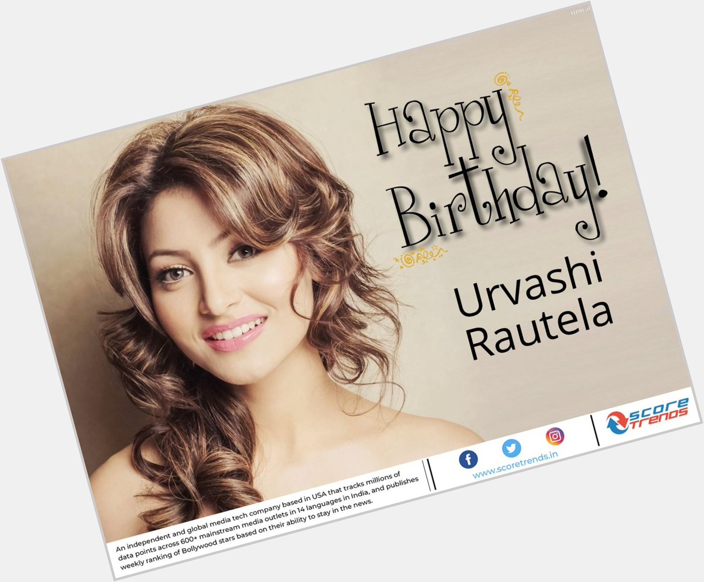 Score Trends wishes Urvashi Rautela a Happy Birthday!! 