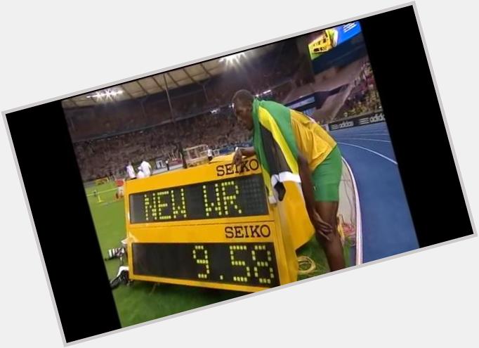 "They say lightning doesnt strike twice, but Usain Bolt has done it again! A world record! 9.58!"Happy Birthday BOLT 