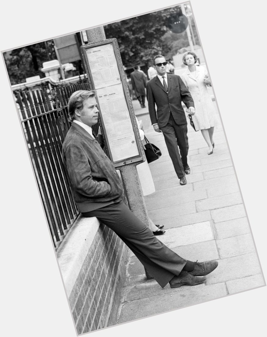 Happy birthday Václav Havel ! (waiting here at a bus stop in London, June 1968) 