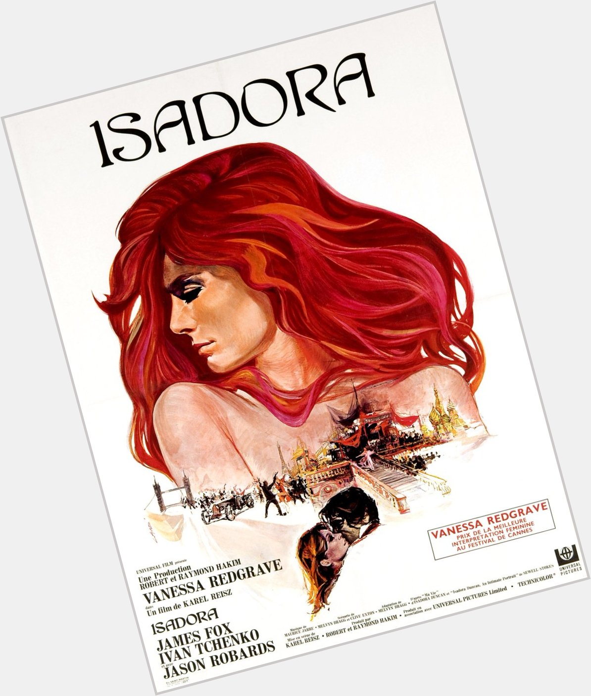 Happy Birthday to Vanessa Redgrave - ISADORA - 1968 - French release poster 