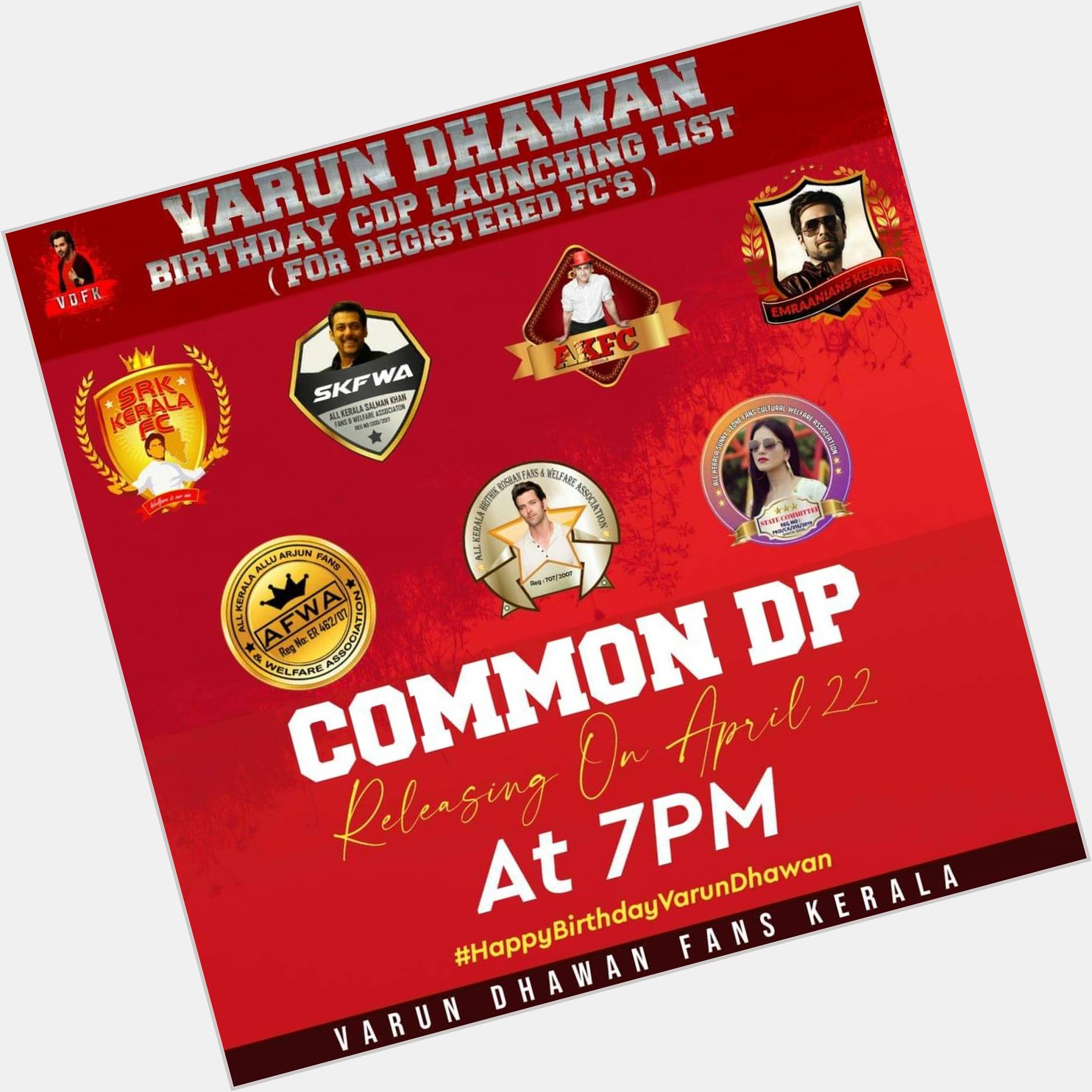 Happy to be part of VARUN DHAWAN BIRTHDAY CDP LAUNCHING event by 