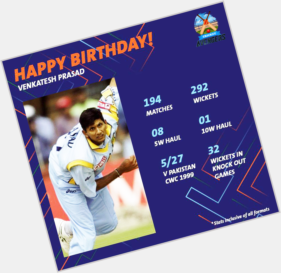 Here\s wishing former bowler Venkatesh Prasad a very happy birthday.  