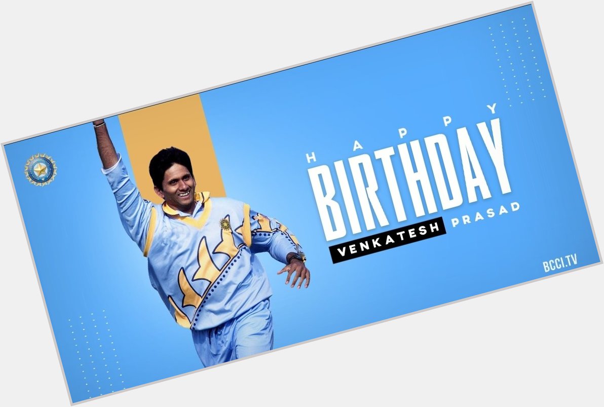  161 ODIs, 33 Tests 292 international wicket. 

Happy birthday to former bowler Venkatesh Prasad!  