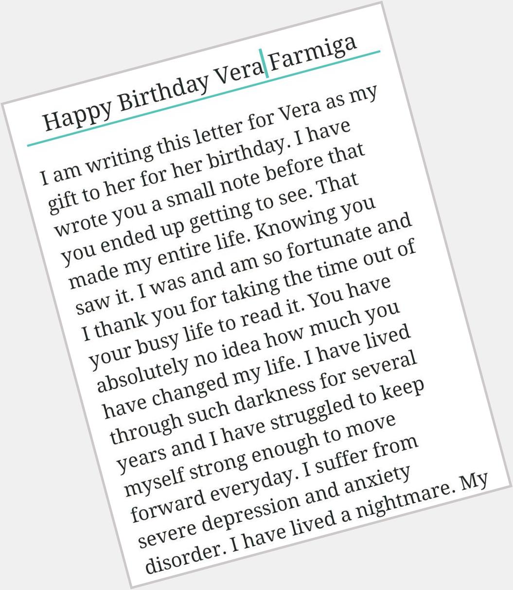 Happy Birthday to the most beautiful woman, Vera Farmiga.  