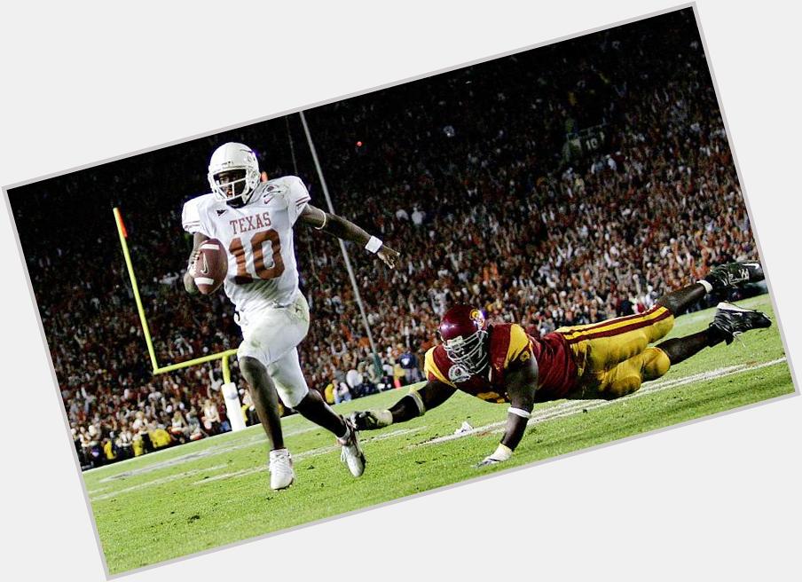 Happy 32nd Birthday to UT QB Vince Young. Shown here scoring a TD at the BCS National Championship, 2005. 