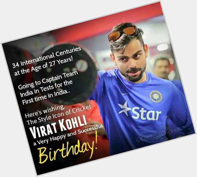 Happy Birthday Virat kohli wish u a successful birthday  
