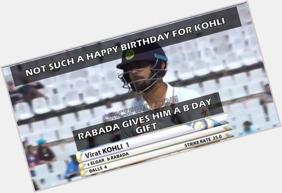 Not a happy Birthday for Virat Kohli..
India: 82/3 (Lunch) 