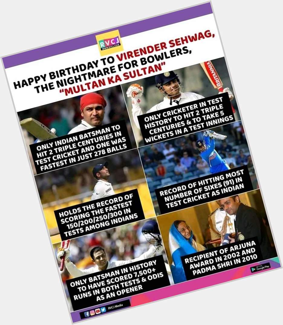 Wishing you a very happy birthday My Favourite batsman Virender Sehwag 