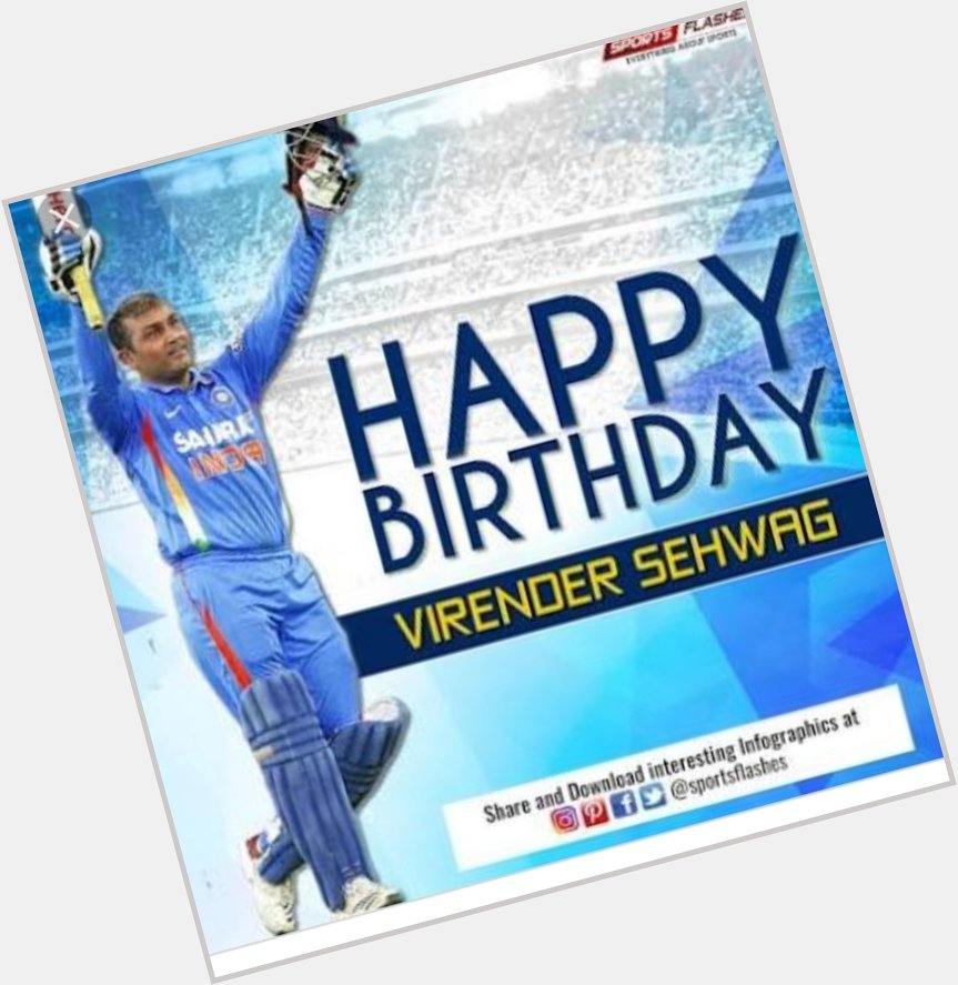 Happy birthday to Virender Sehwag sir, hearty congratulations and many best wishes. 