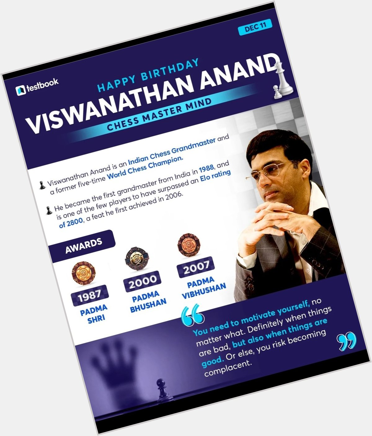Happy Birthday Indian Chess King and Five Times World Champion VISWANATHAN ANAND 