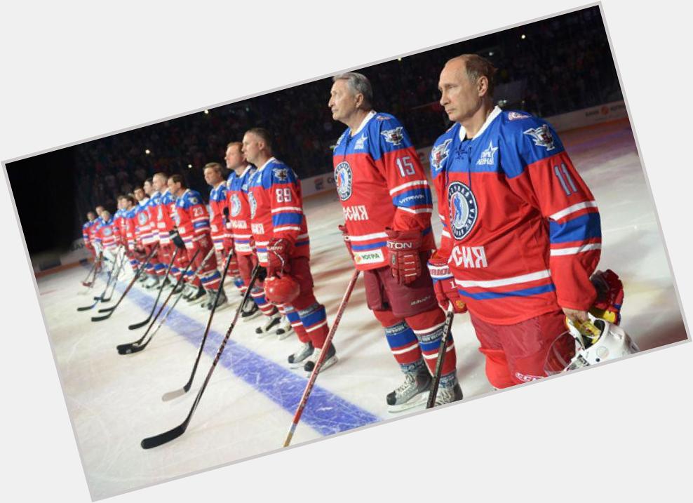 Vladimir Putin played hockey w/ ex-NHL stars to celebrate his birthday. Happy Birthday Vladimir Vladimirovich. 