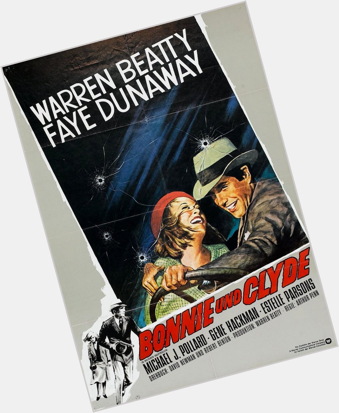 Happy Birthday Warren Beatty! -BONNIE AND CLYDE - 1967 - German release poster 
