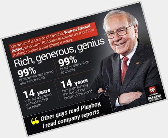 Today is 85th Birthday of Warren Buffett!
wish u many many happy birthday sir warren buffet 