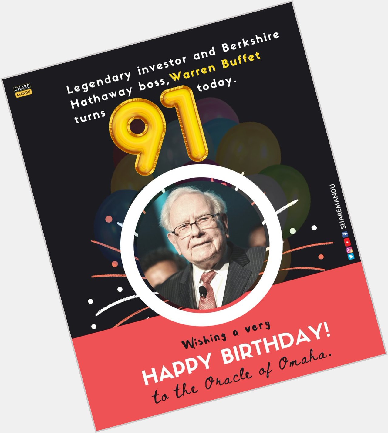 Happy Birthday to the Legendary Investor, American business magnate and Philanthropist Mr. Warren Buffett.   