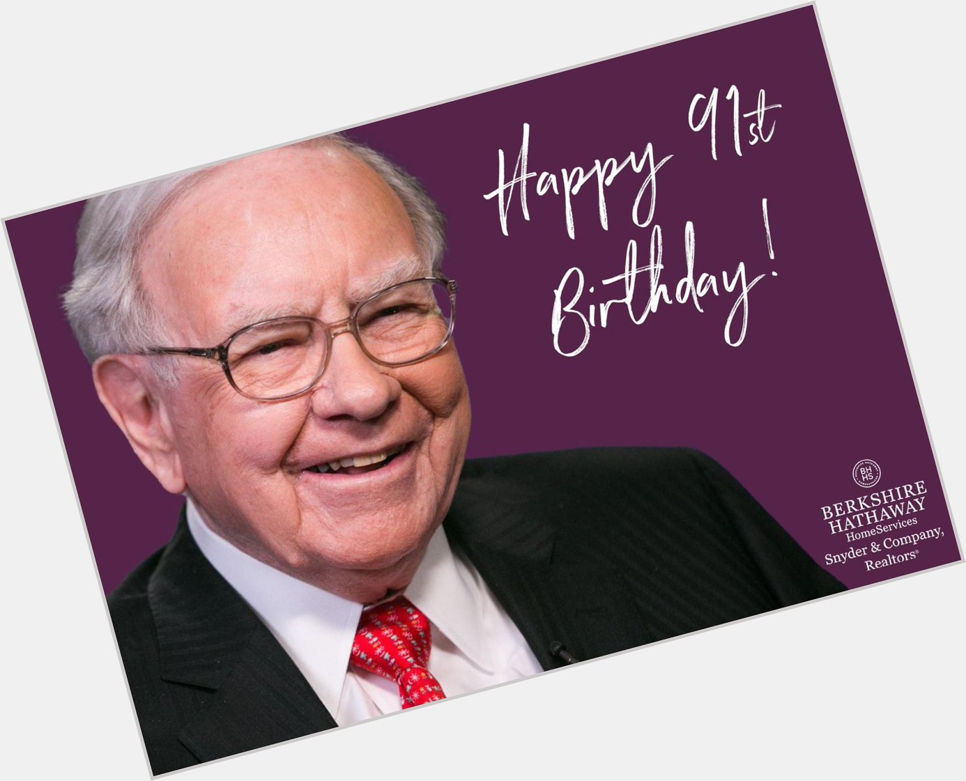 Happy 91st birthday to the one and only Warren Buffett!  