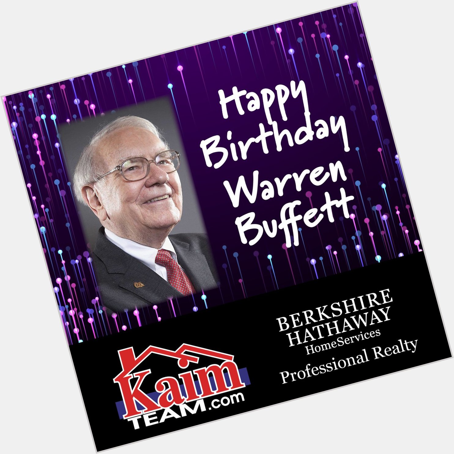 Happy Birthday Warren Buffett!    