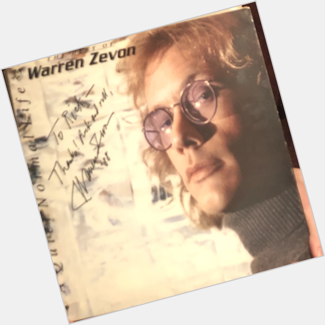 Happy birthday Warren Zevon. Still listen to his music all the time. This is one of my prized possessions. 