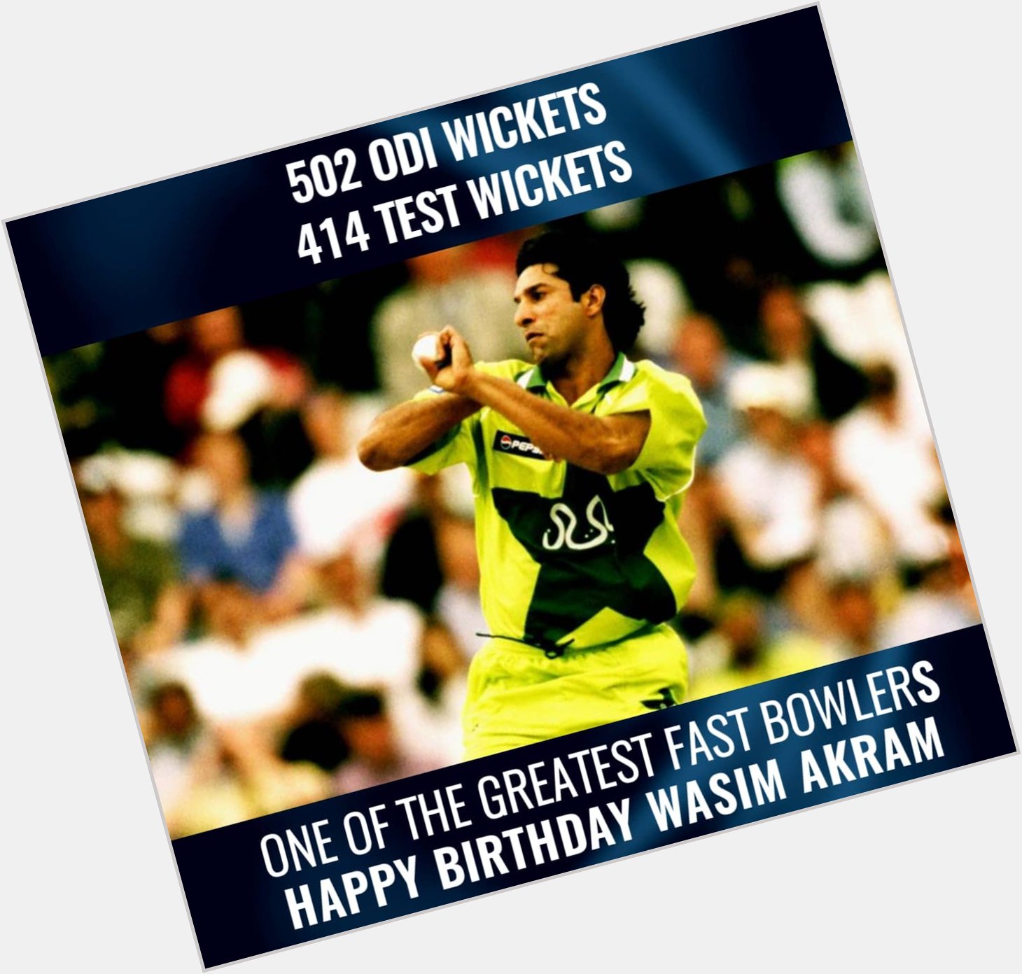 Happy Birthday To My All Time Favourite Fast Bowler 
Wasim Akram, The Legend 