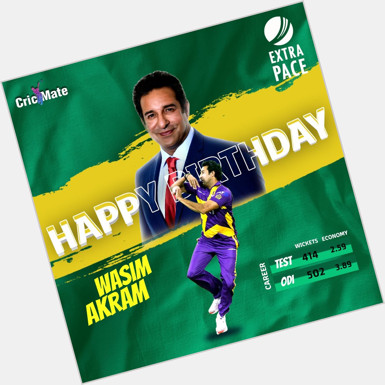 Happy Birthday Wasim Akram. Wishes from  