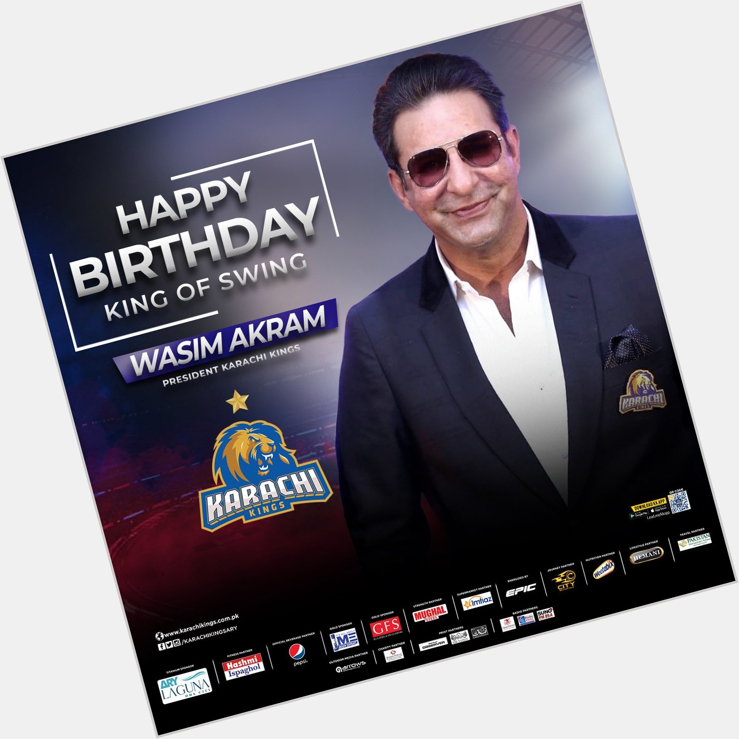 Happy birthday  Legend Sultan of swing Wasim Akram 