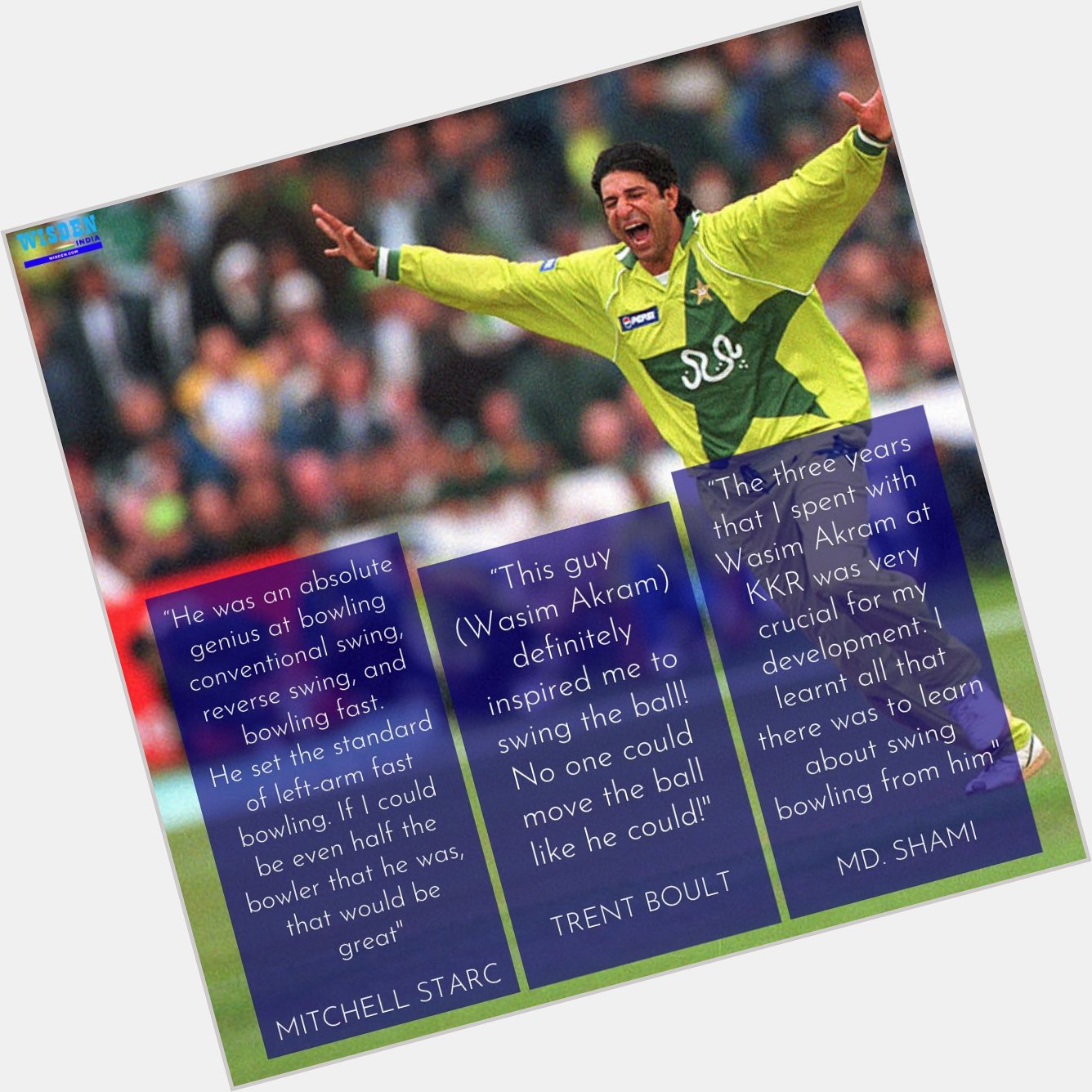 Happy birthday Wasim Akram. 

Thank you for inspiring a generation. 