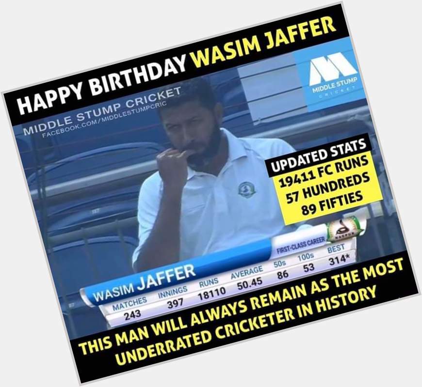 Bradman of domestic cricket! 
Happy Birthday Wasim Jaffer!  