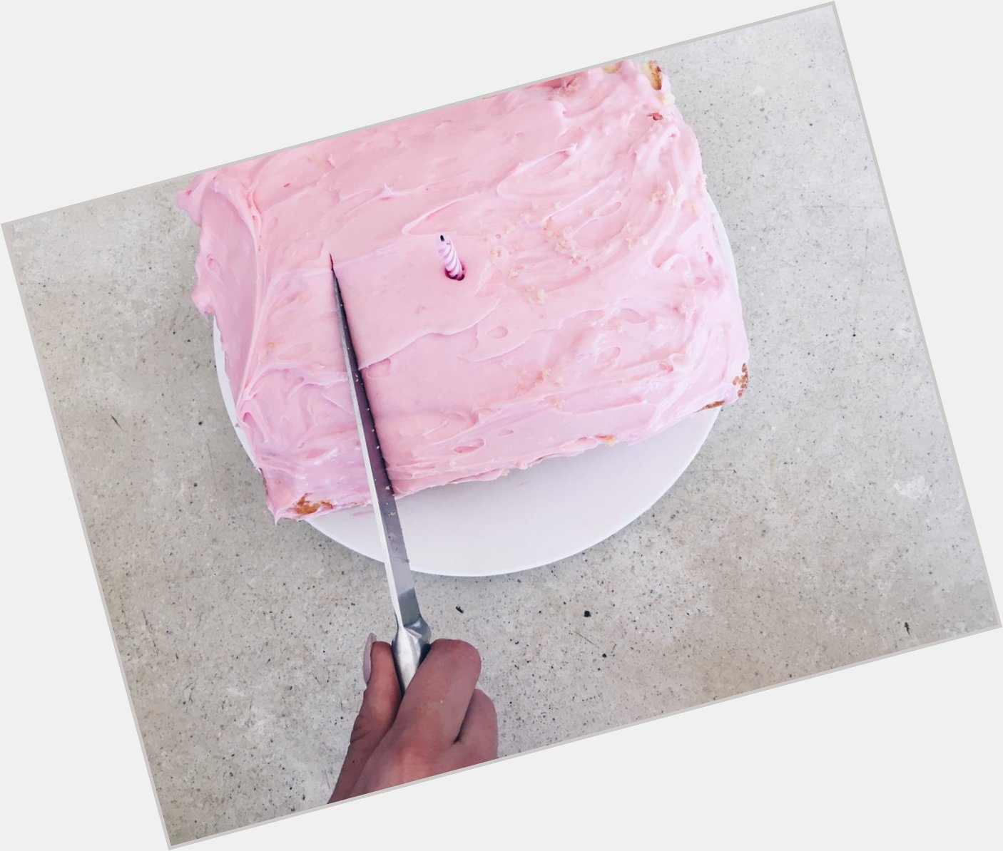 Happy birthday Wes Anderson we made you a pink cake and ate it 