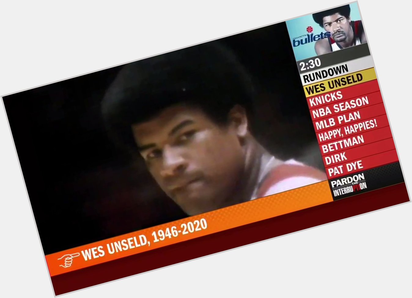 Happy birthday in heaven Wes Unseld.  
