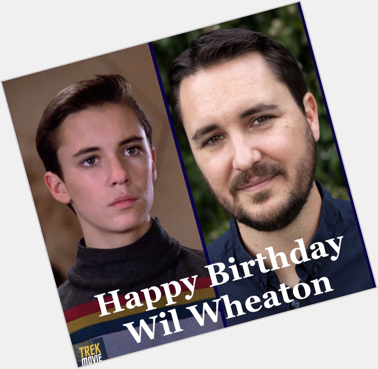 Wishing a very happy birthday to Wil Wheaton, aka Ensign Wesley Crusher on Star Trek  