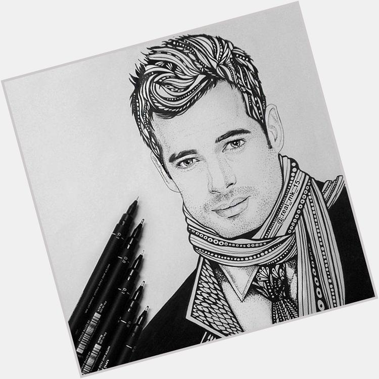 Regram Happy Birthday    painting with pen of william levy   