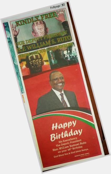 MIKE SONKO buys newspaper space to wish WILLIAM RUTO a happy birthday - 
via 