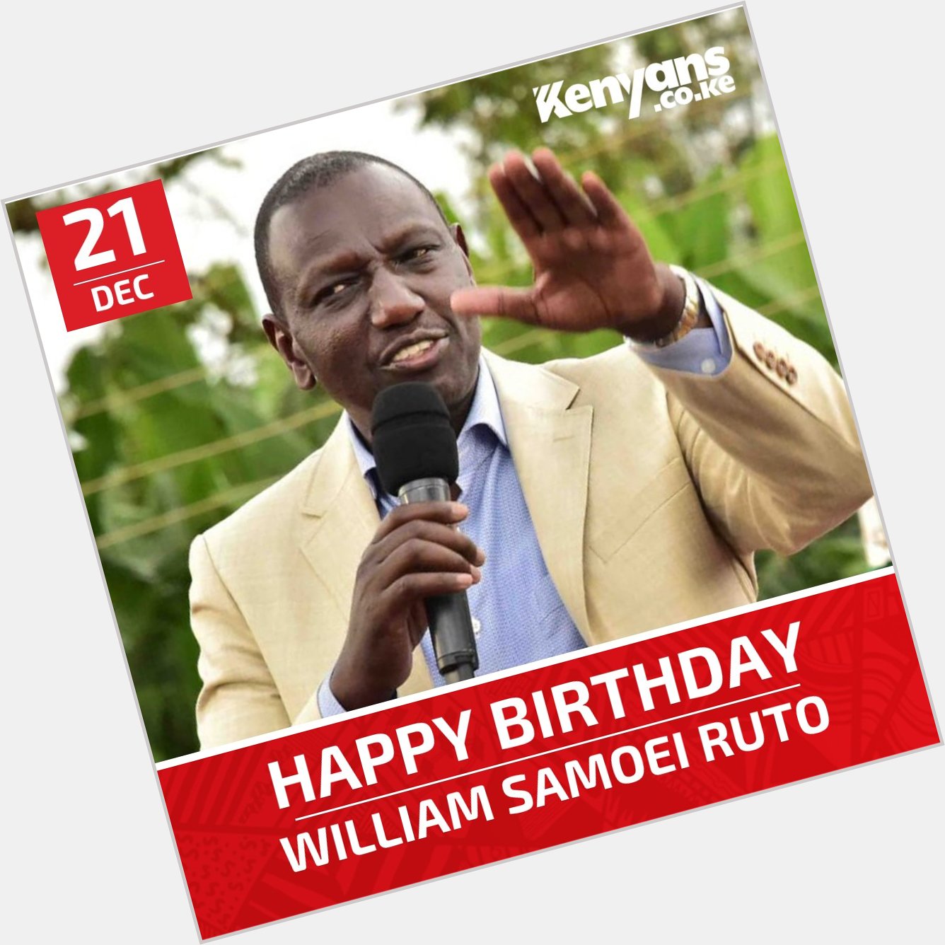 Join us in wishing Deputy President William Ruto a happy 53rd birthday  .

What is your message to him? 