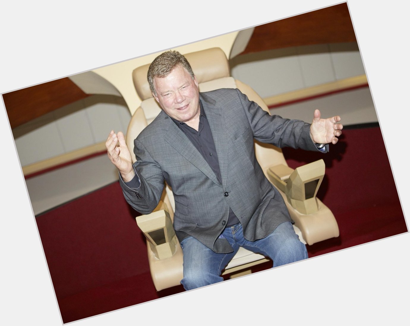 Happy Birthday to William Shatner. Here he is at sitting in the Captain\s chair when wasn\t looking 