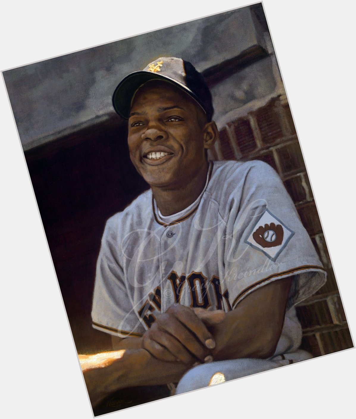 Happy 88th birthday to the great Willie Mays! Here s my painting of him as a rookie with the Giants in 1951. 