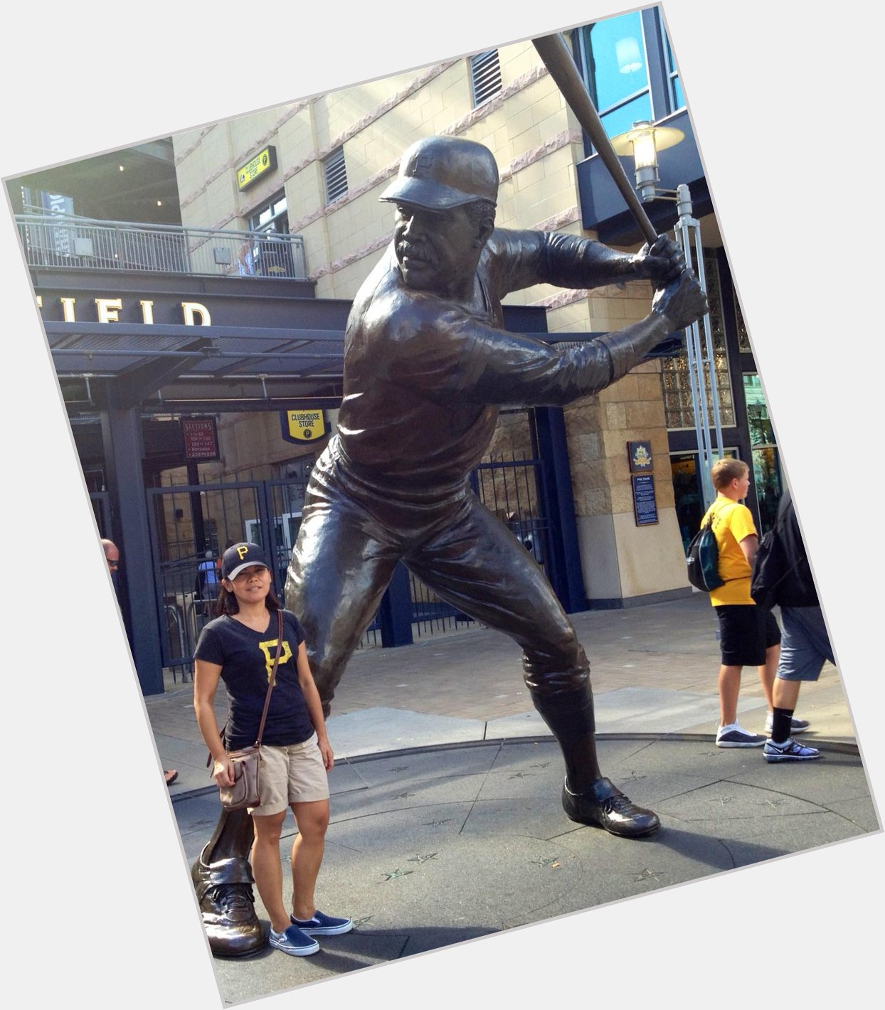 Happy Birthday Pops! next to the Willie Stargell statue. Can\t wait for baseball! 