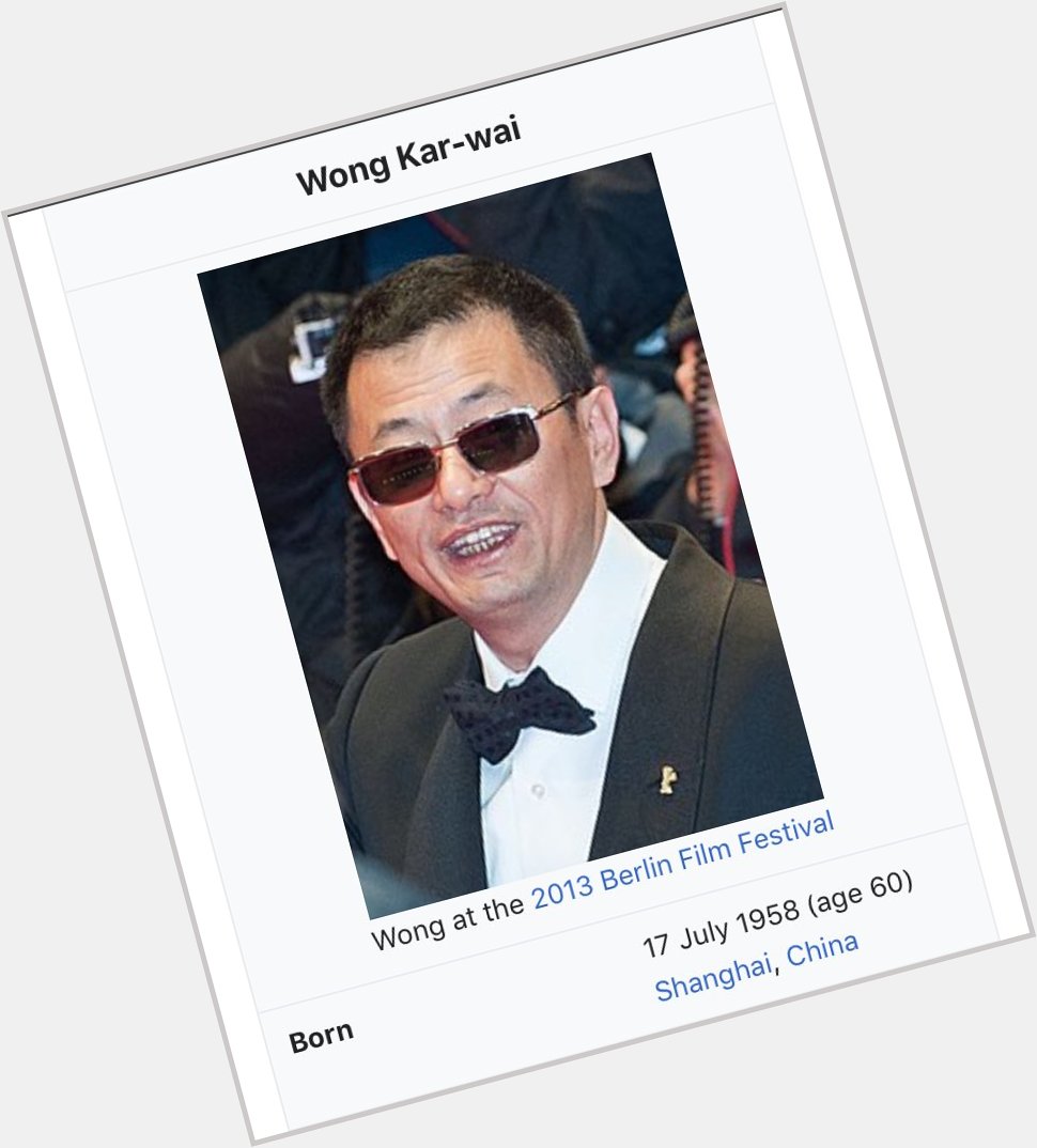 Didn\t reallize Wong Kar Wai is also a Cancer    :0 Happy birthday, uncle! 