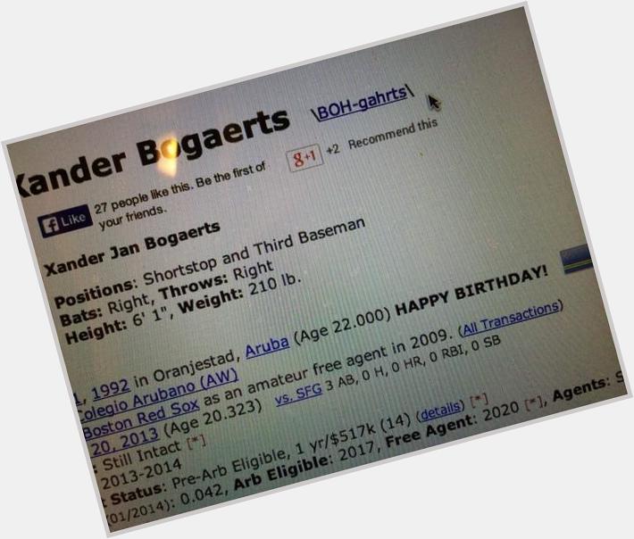 Heres Baseball-Reference wishing Xander Bogaerts a happy birthday. 