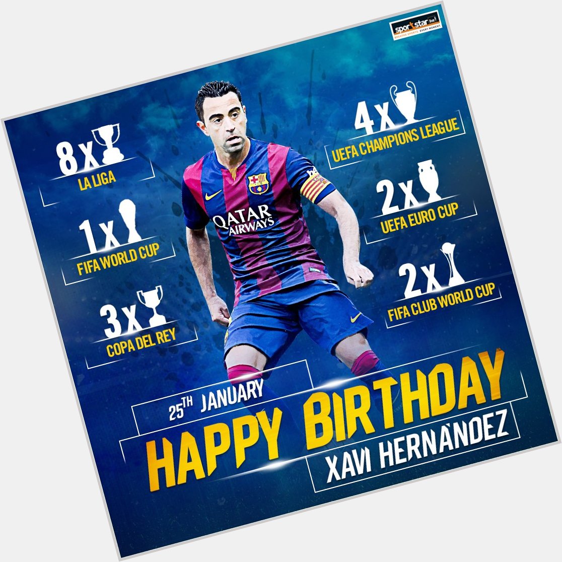 Here s wishing the midfield maestro Xavi Hernandez a very happy birthday! 