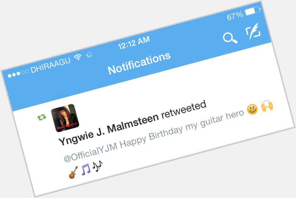 Omg Yngwie malmsteen remessageed my message birthday message . Is this real life I\m happy ... 