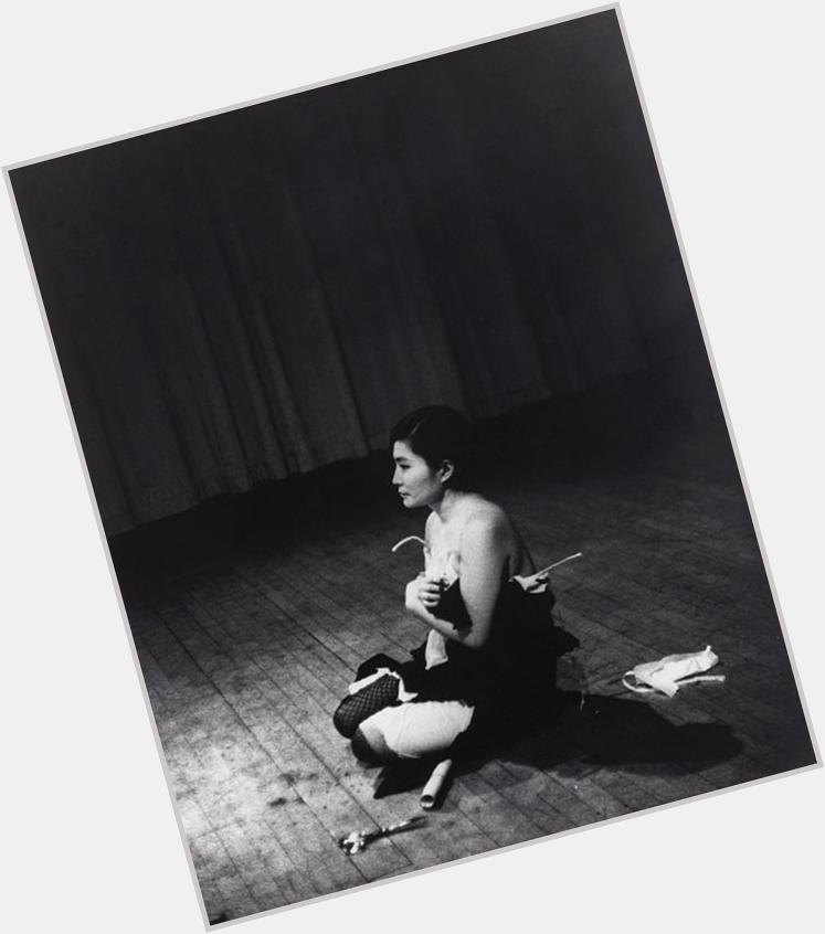 Happy Birthday Yoko Ono, seen here performing the \Cut Piece\ at Carnegie Hall, 1965. Photo: Minoru Niizuma. 